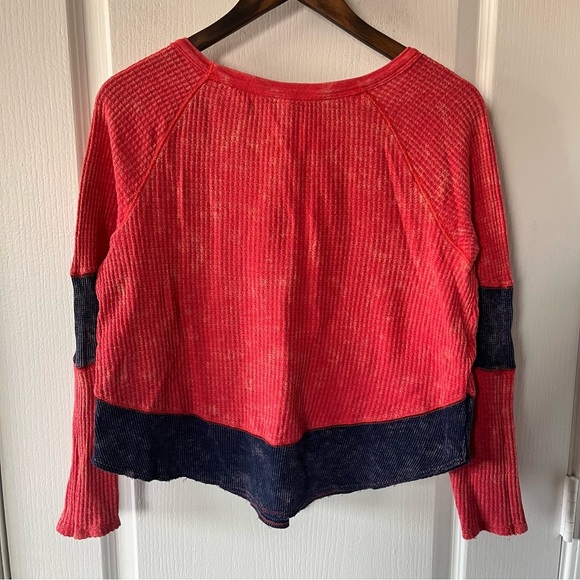 We The Free Thermal Waffle Knit Shirt Size Medium - Picture 3 of 7